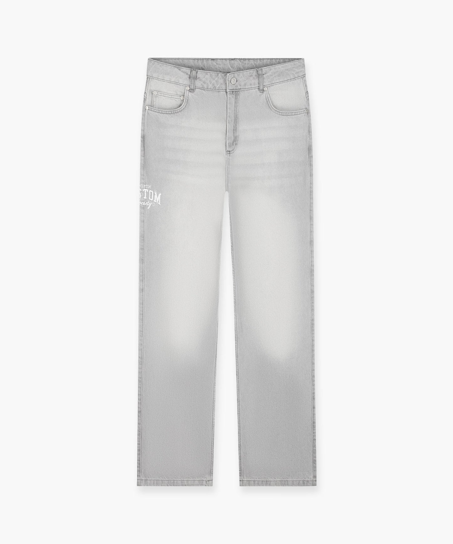 CustomSociety Denim Straight Fit Jeans - LightGrey