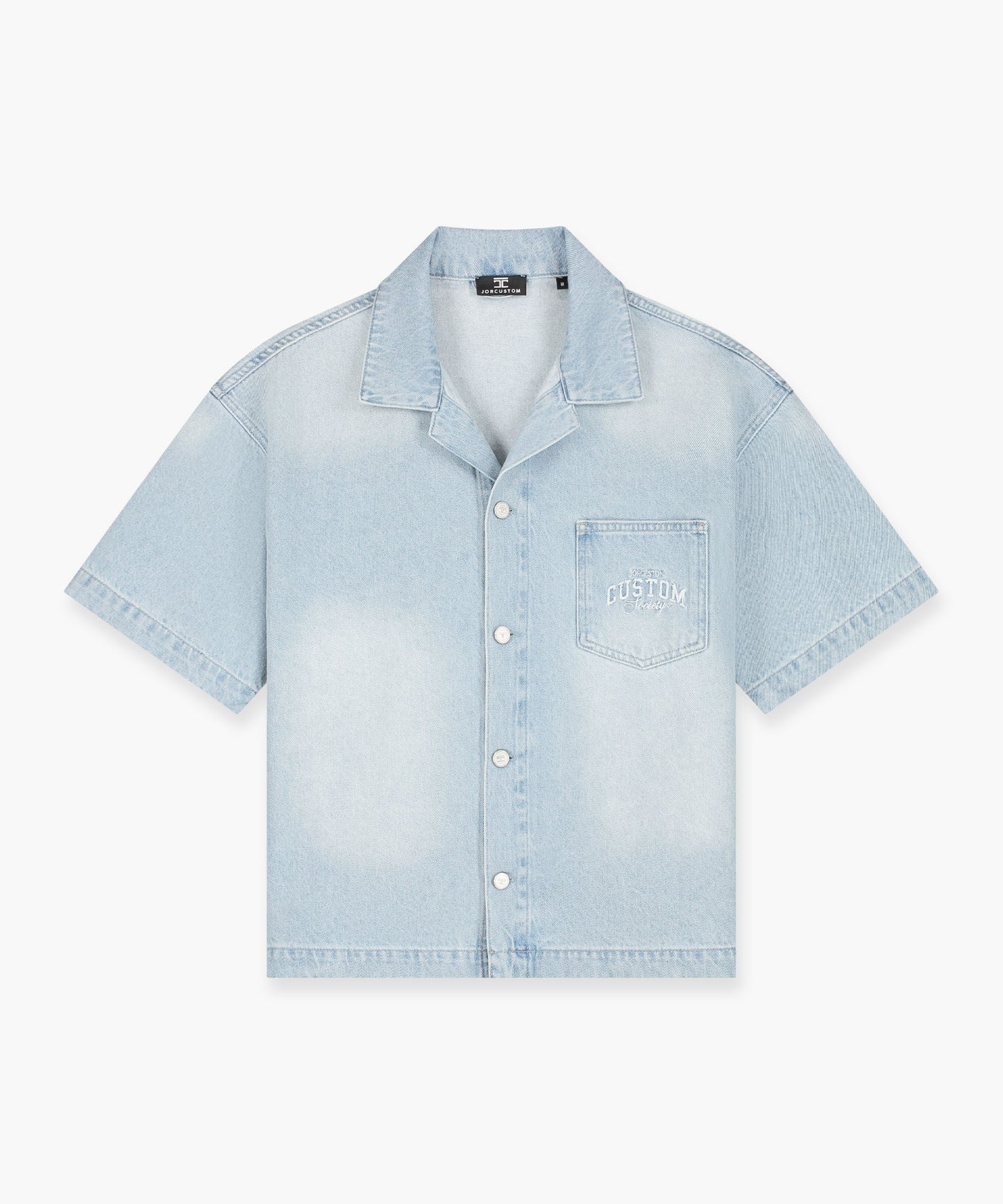 CustomSociety Denim Short Sleeve Jacket - LightBlue