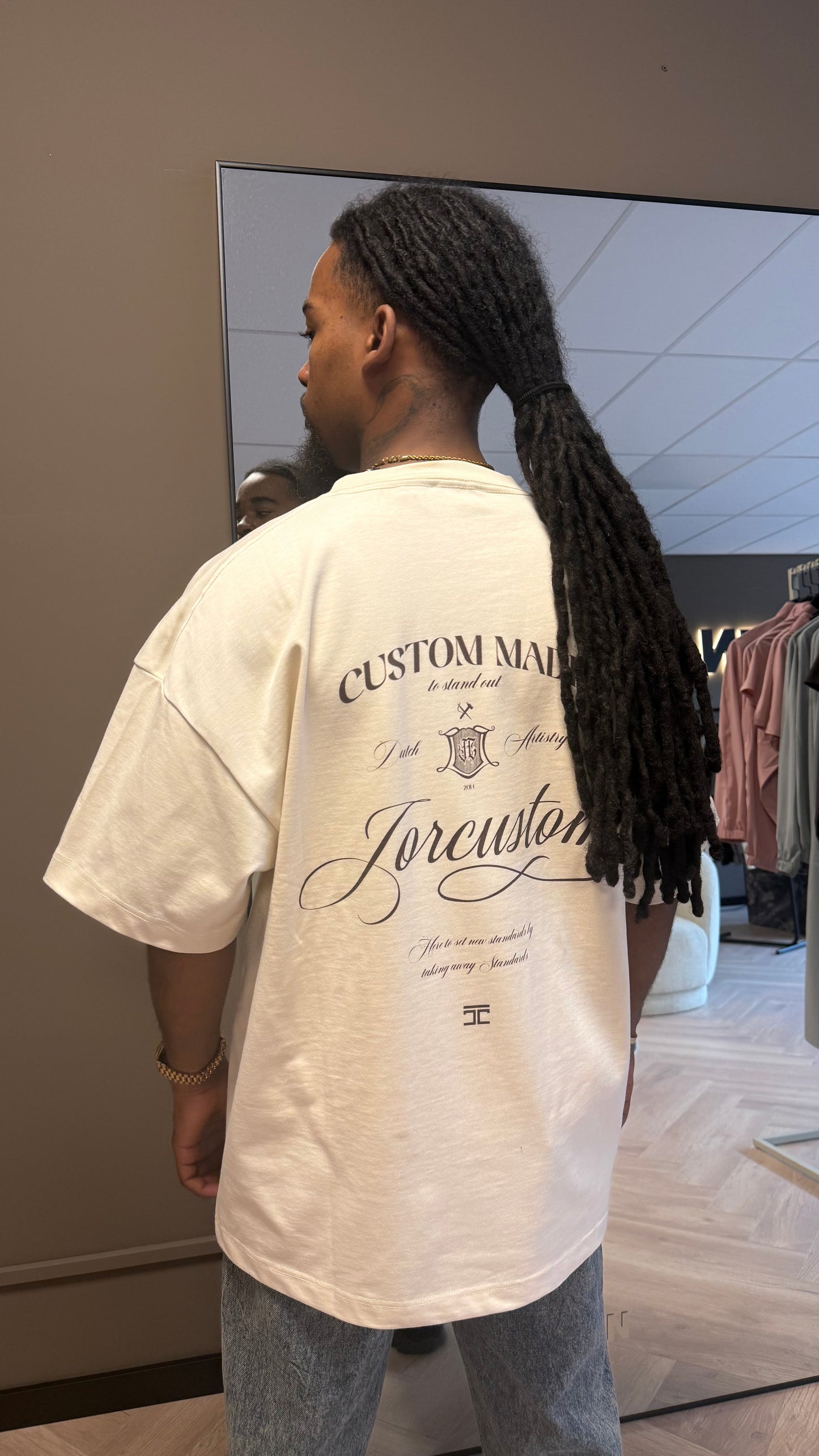 Jorcustom Handscript Loose Fit T-Shirt crème