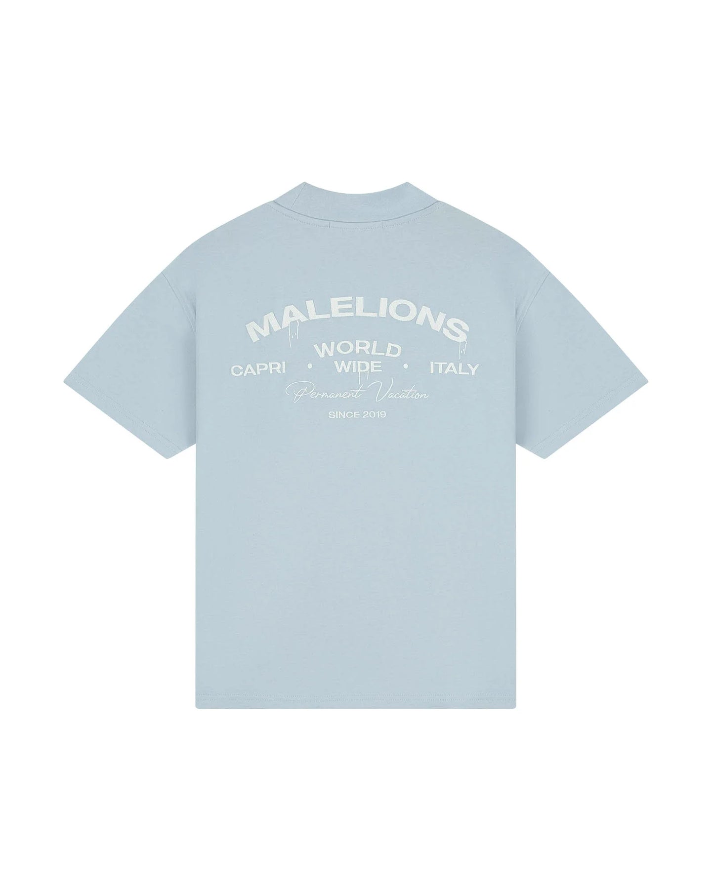 Malelions Men Permanent Vacation T-Shirt Ice Blue