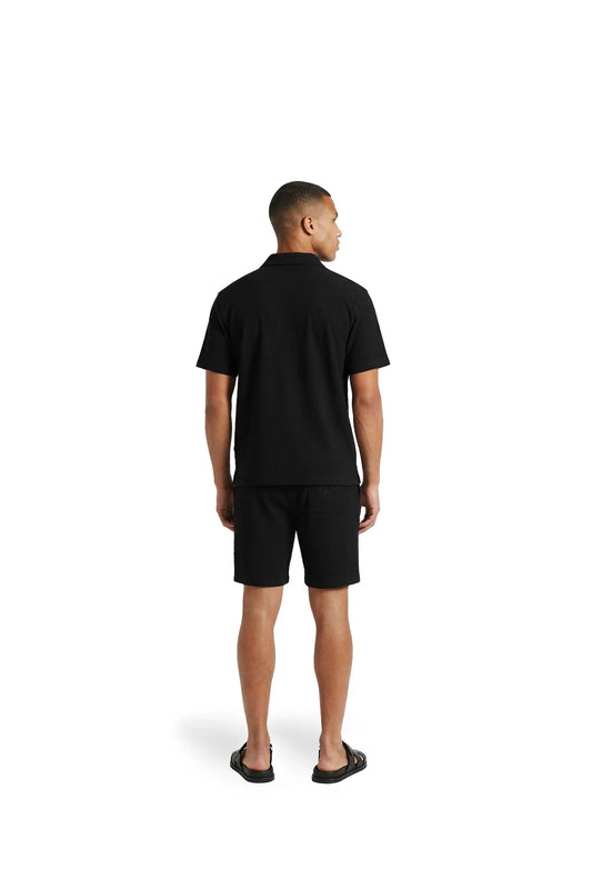 Malelions Men Emblem Seersucker Shirt Black