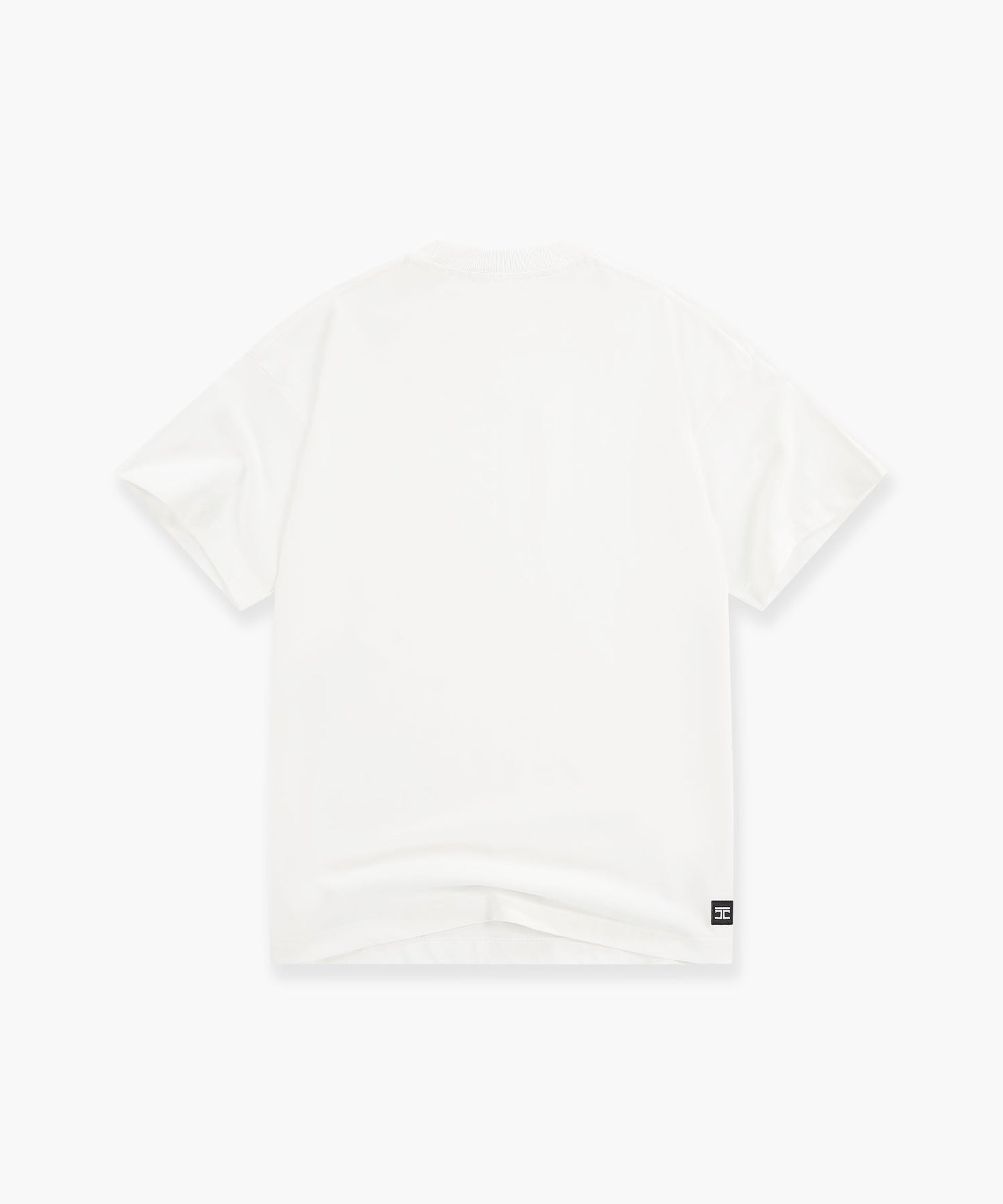 Stretched Mesh Set Loose Fit T-Shirt - White-Black