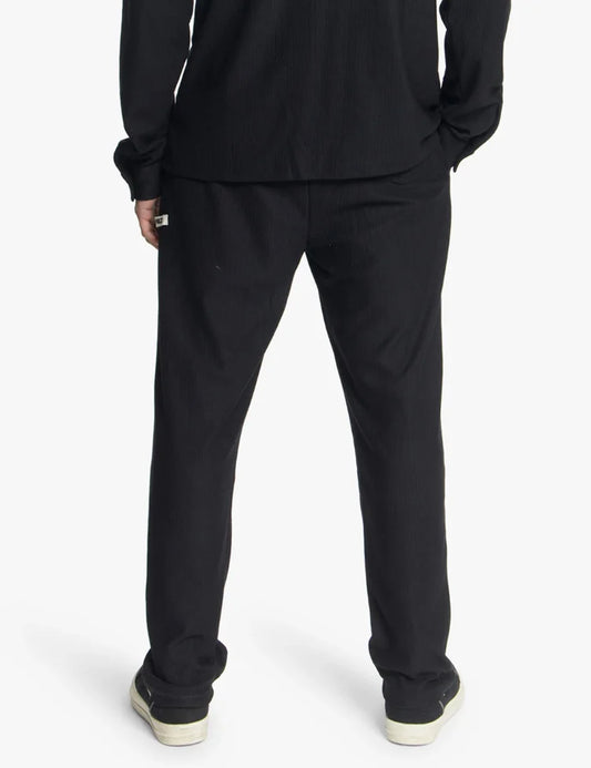 Croyez Plisse Straight Leg Pants Black