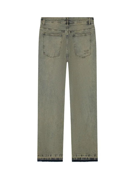 Open Hem Denim Straight Fit - Green