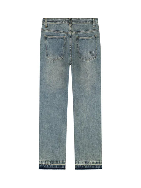 Open Hem Denim Straight Fit - Blue