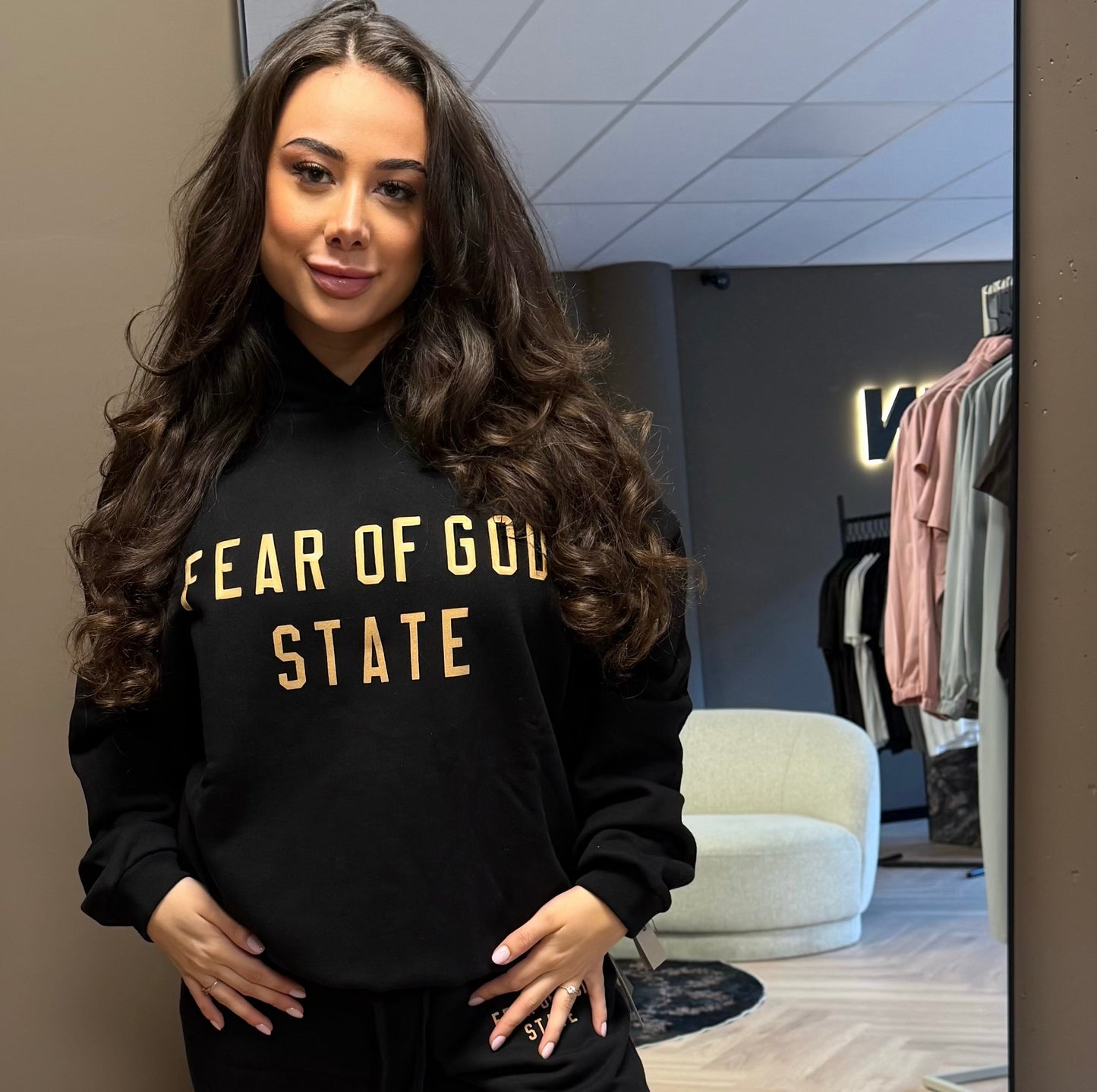 Essentials State Black Hoodie