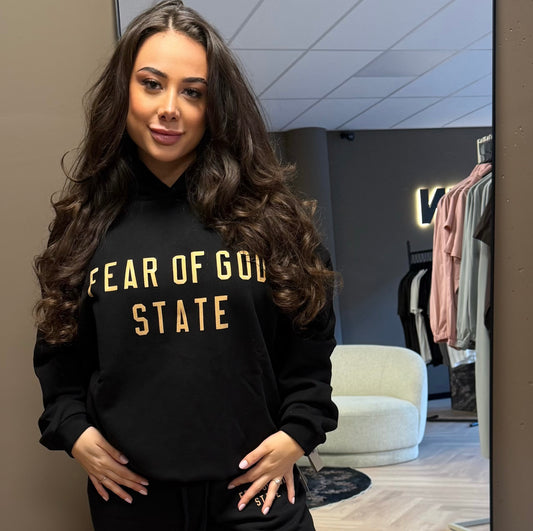 Essentials State Black Hoodie