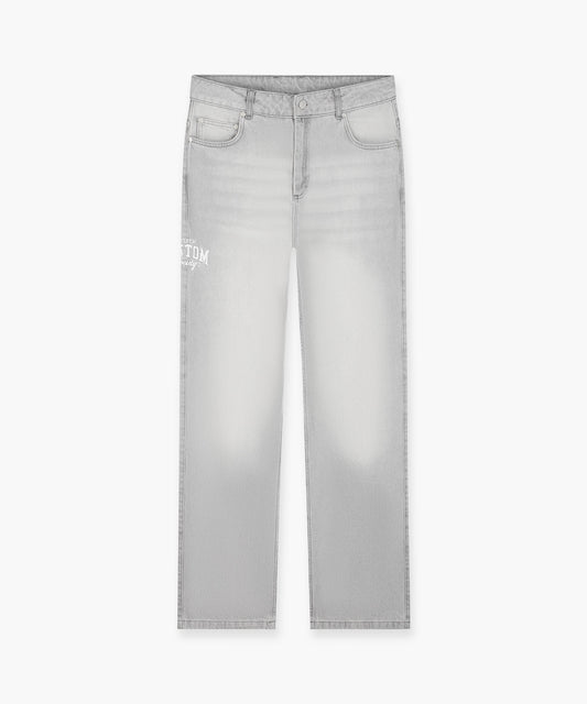 CustomSociety Denim Straight Fit Jeans - LightGrey