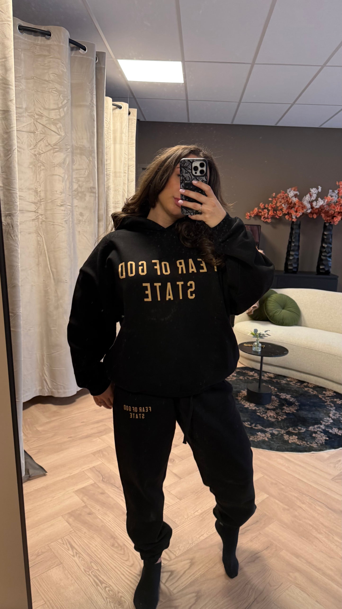 Essentials State Black Hoodie