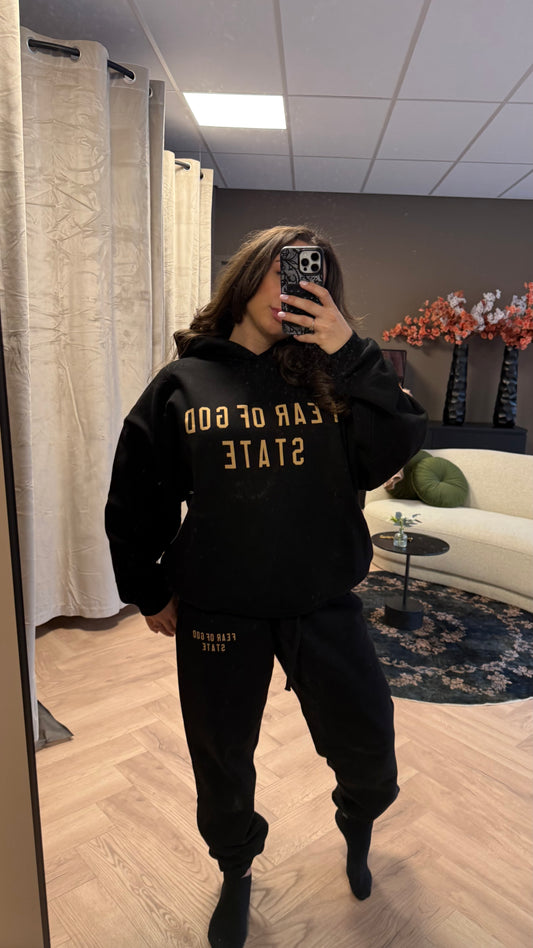 Essentials State Black Hoodie