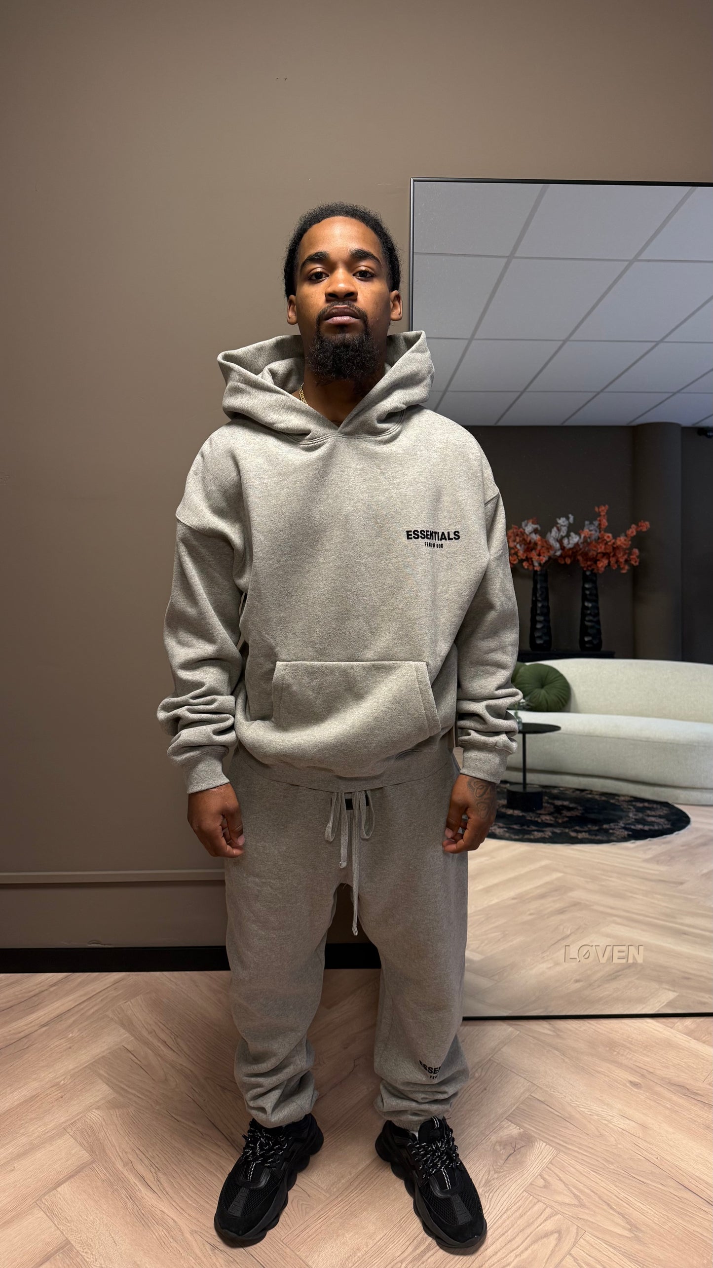 Essentials Dark Oatmeal Hoodie