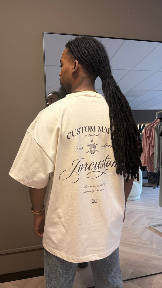 Jorcustom Handscript Loose Fit T-Shirt crème