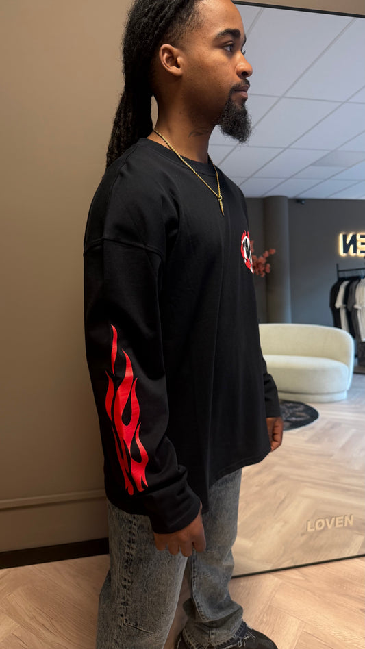 Croyez Heart On Fire Longsleeve Vintage Black