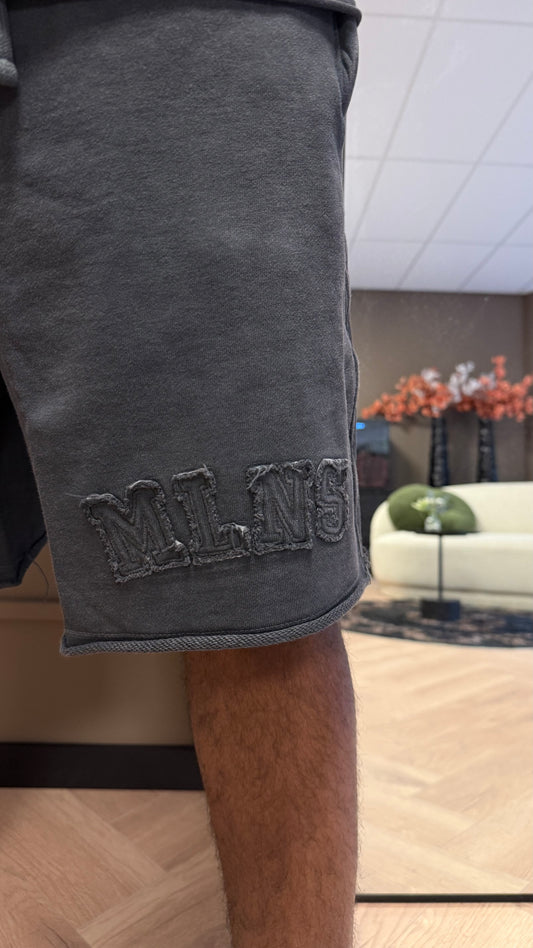 Malelions Men Heavyweight applique Shorts Acid Wash