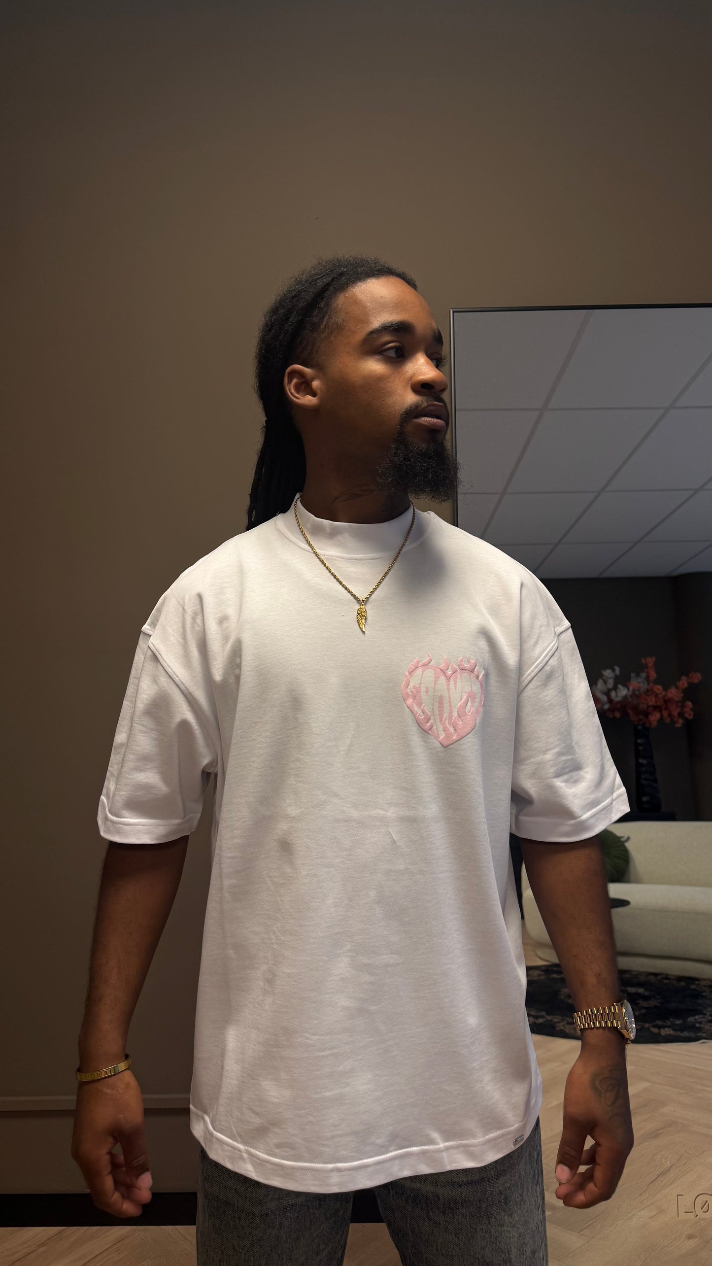 Croyez Heart On Fire Longsleeve White/Pink