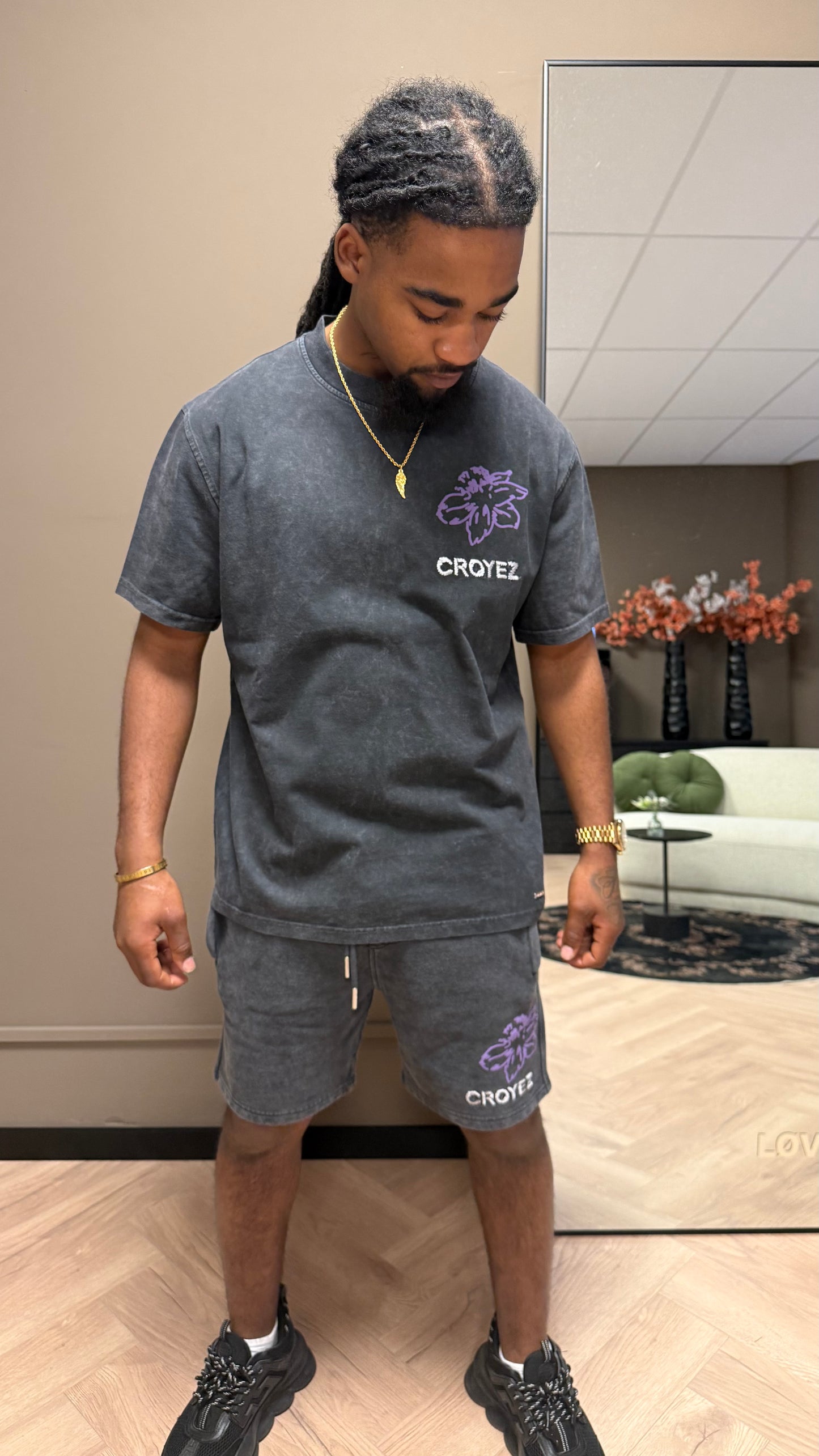 Croyez Gardener Shorts Acid Wash