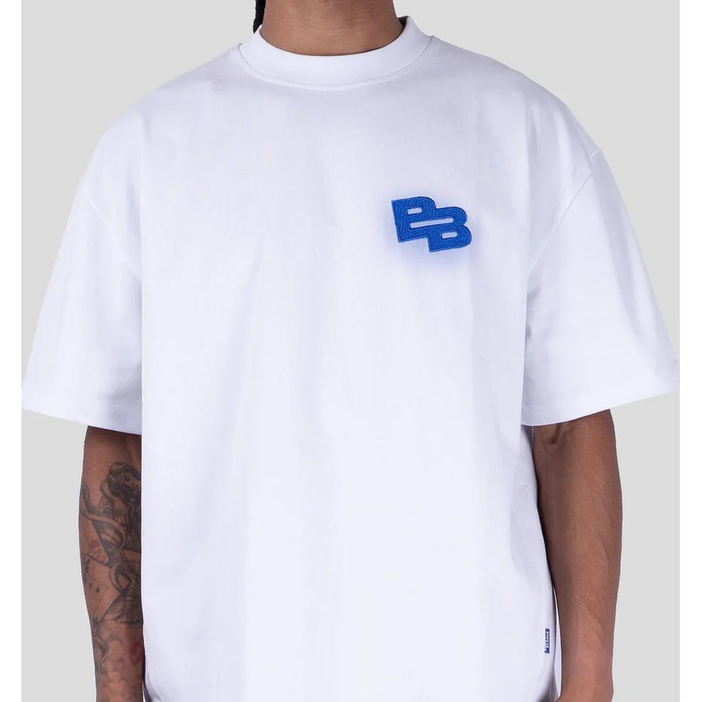 Bobby Blanks Banner Tee White/Cobalt T-Shirt