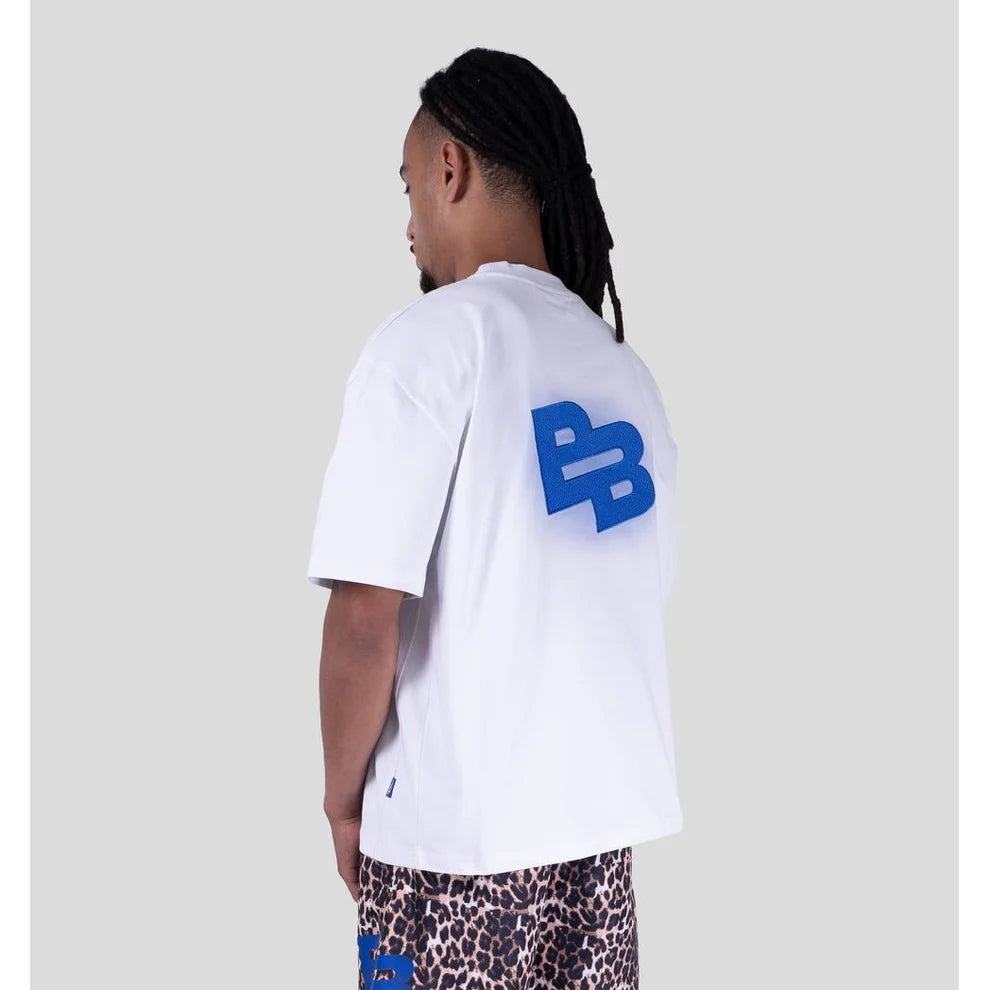 Bobby Blanks Banner Tee White/Cobalt T-Shirt