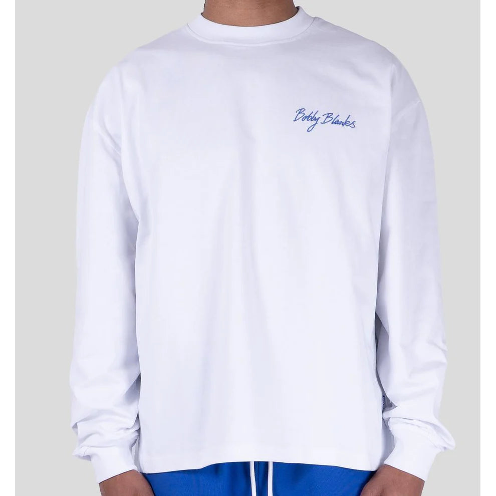 Bobby Blanks Bookmark Longsleeve White/Cobalt