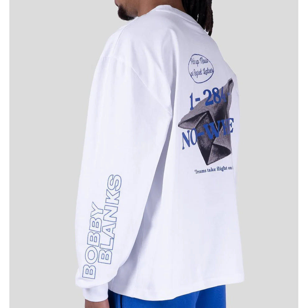 Bobby Blanks Bookmark Longsleeve White/Cobalt
