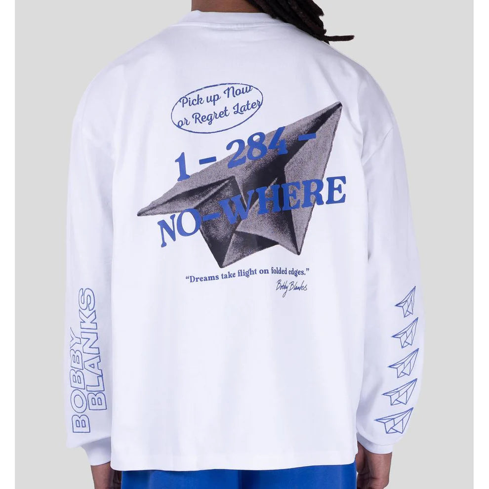 Bobby Blanks Bookmark Longsleeve White/Cobalt