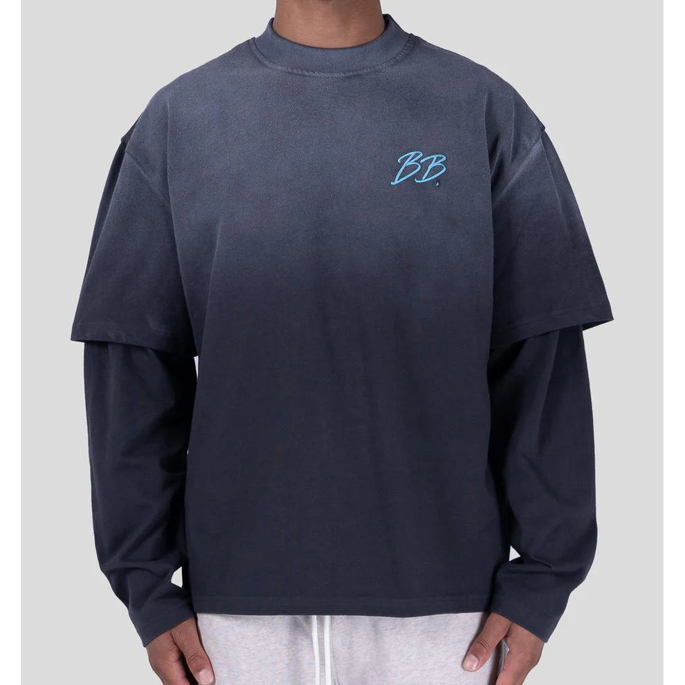 Bobby Blanks Brixton Double Layer Grey/Aqua Longsleeve