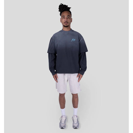 Bobby Blanks Brixton Double Layer Grey/Aqua Longsleeve