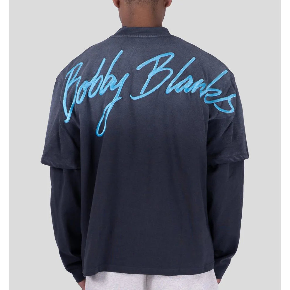 Bobby Blanks Brixton Double Layer Grey/Aqua Longsleeve
