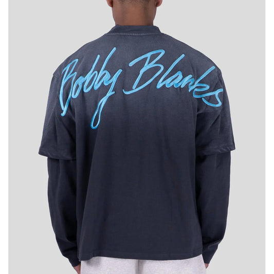 Bobby Blanks Brixton Double Layer Grey/Aqua Longsleeve