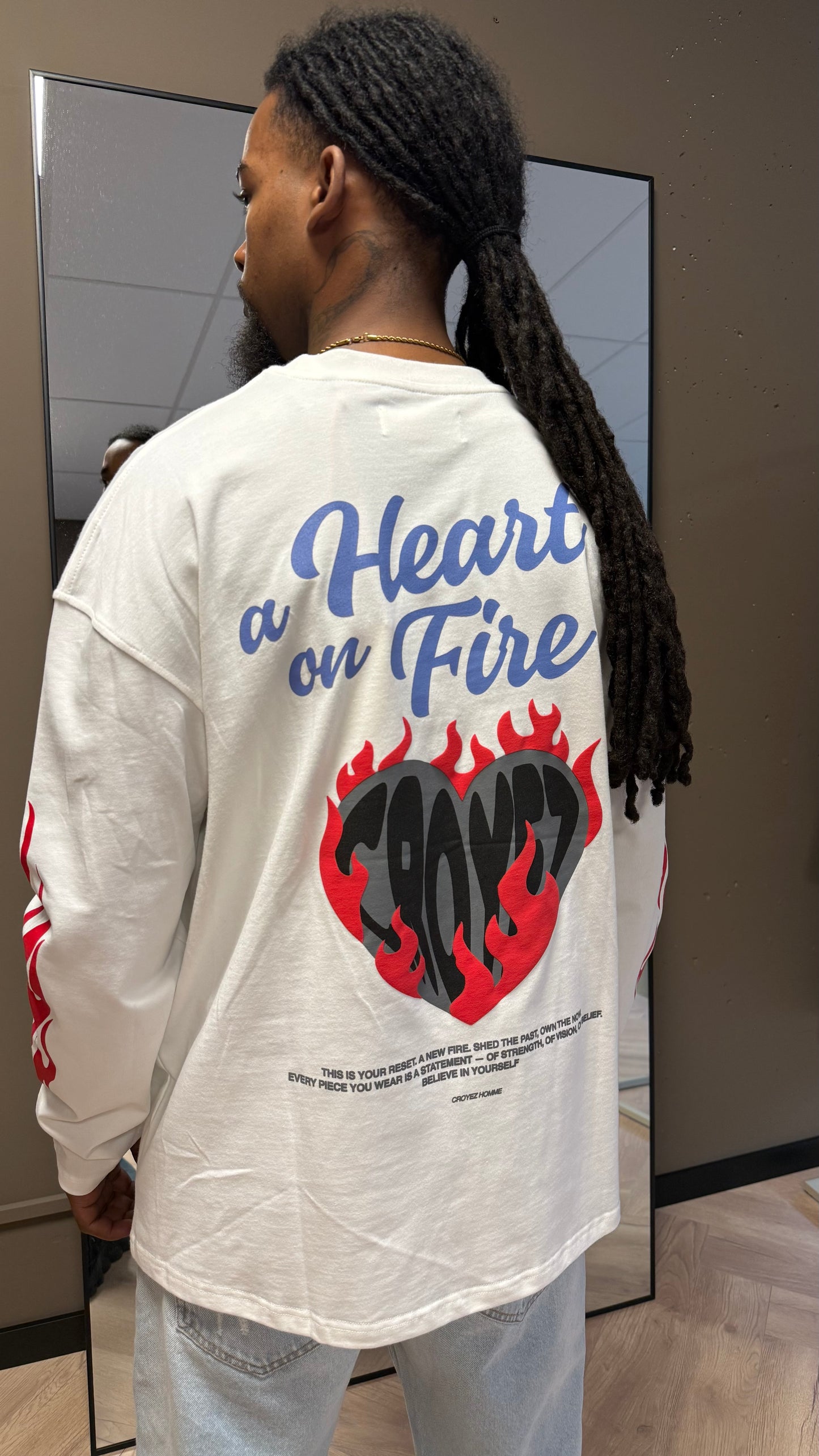 Croyez Heart On Fire Longsleeve Off - White