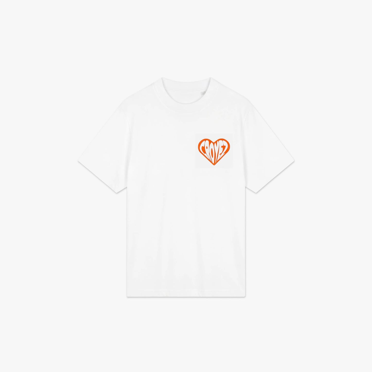 Croyez Puffed Heart T-Shirt - White/Orange