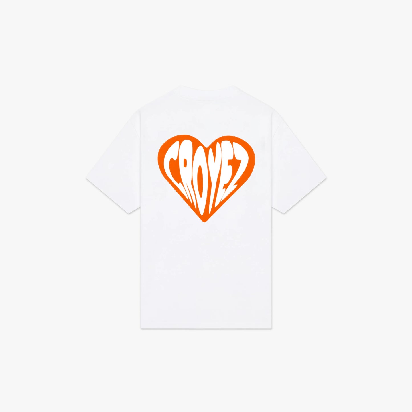 Croyez Puffed Heart T-Shirt - White/Orange