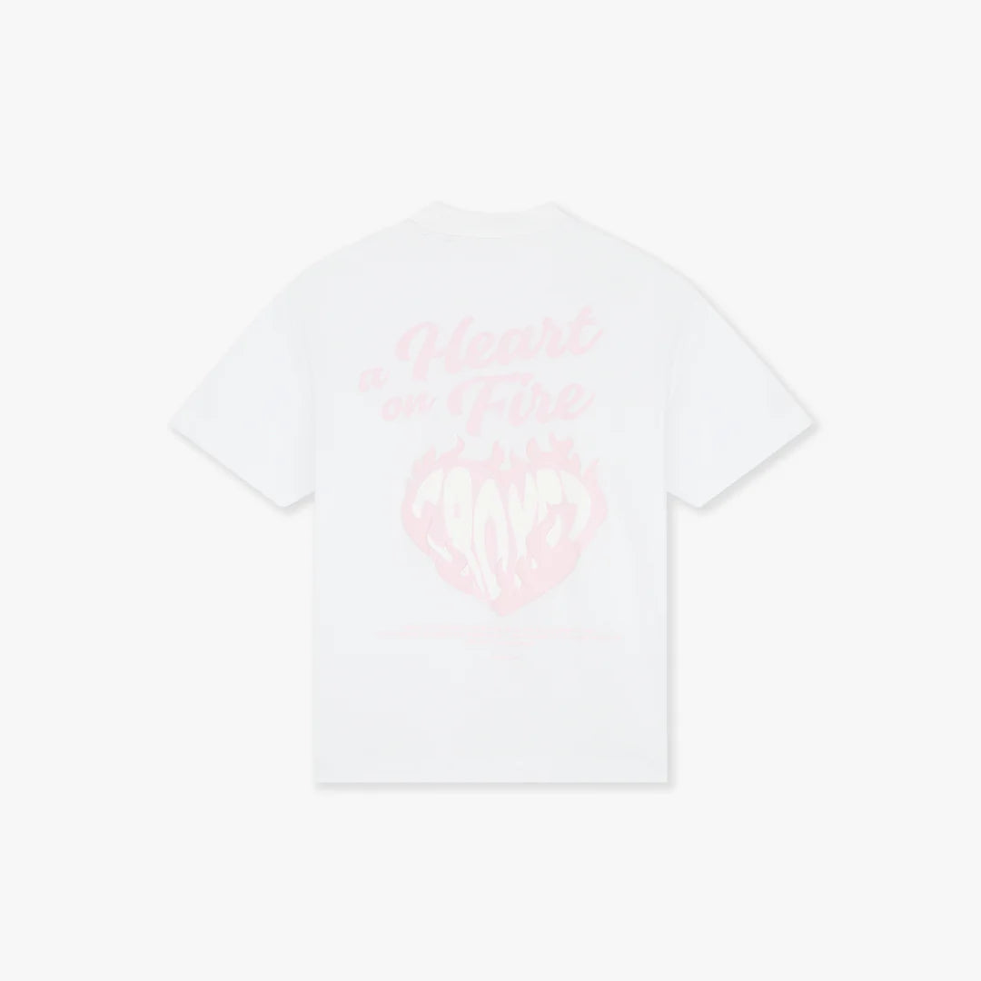 Croyez Heart On Fire T-shirt - White/Pink