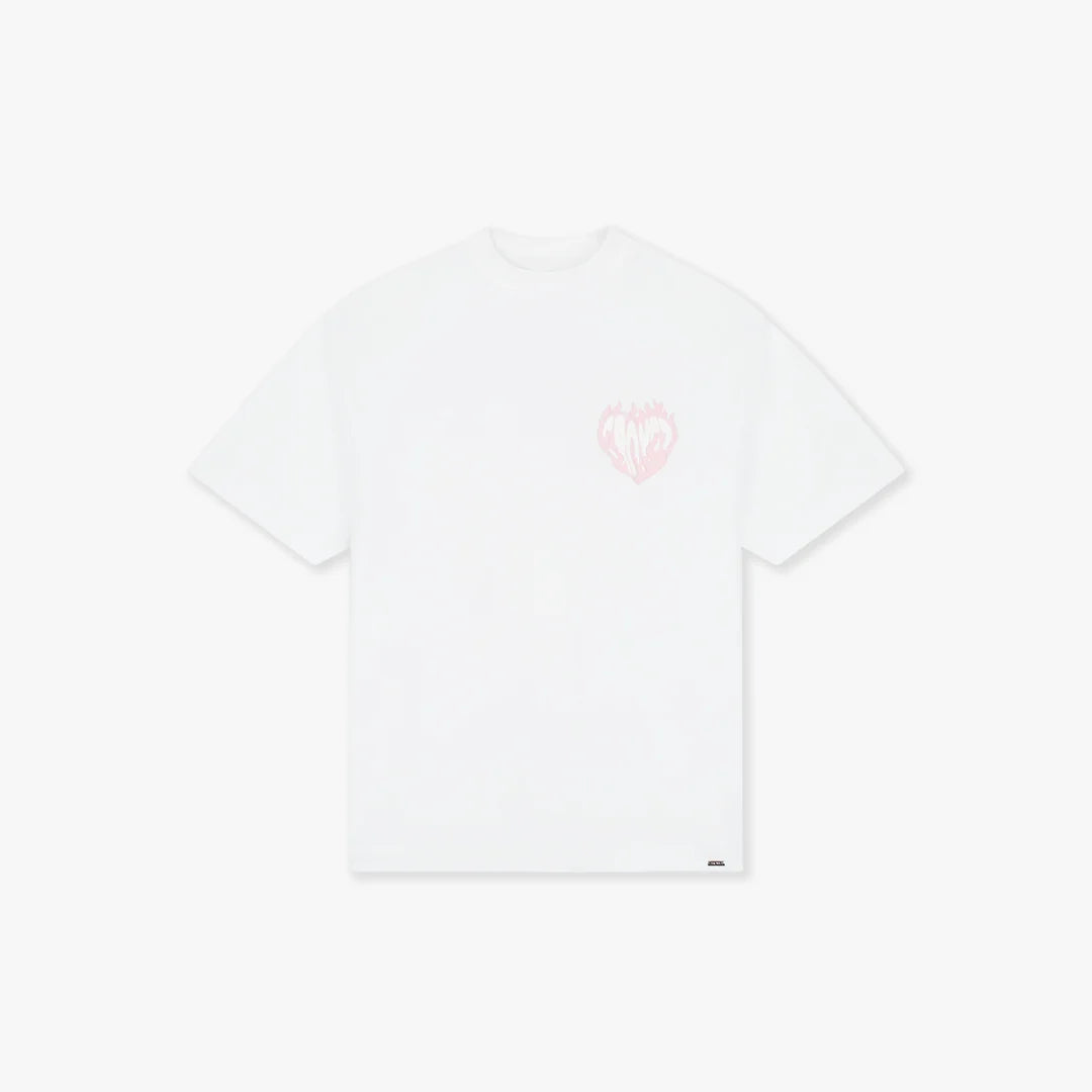 Croyez Heart On Fire T-shirt - White/Pink