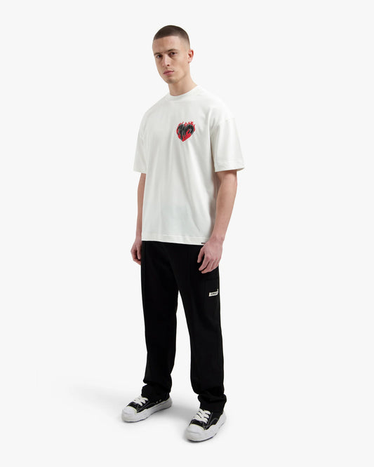 Croyez Heart On Fire T-Shirt - Off-White