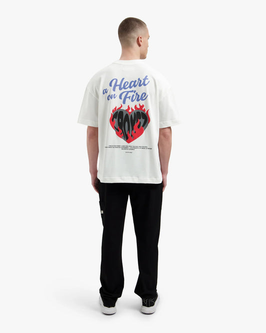 Croyez Heart On Fire T-Shirt - Off-White