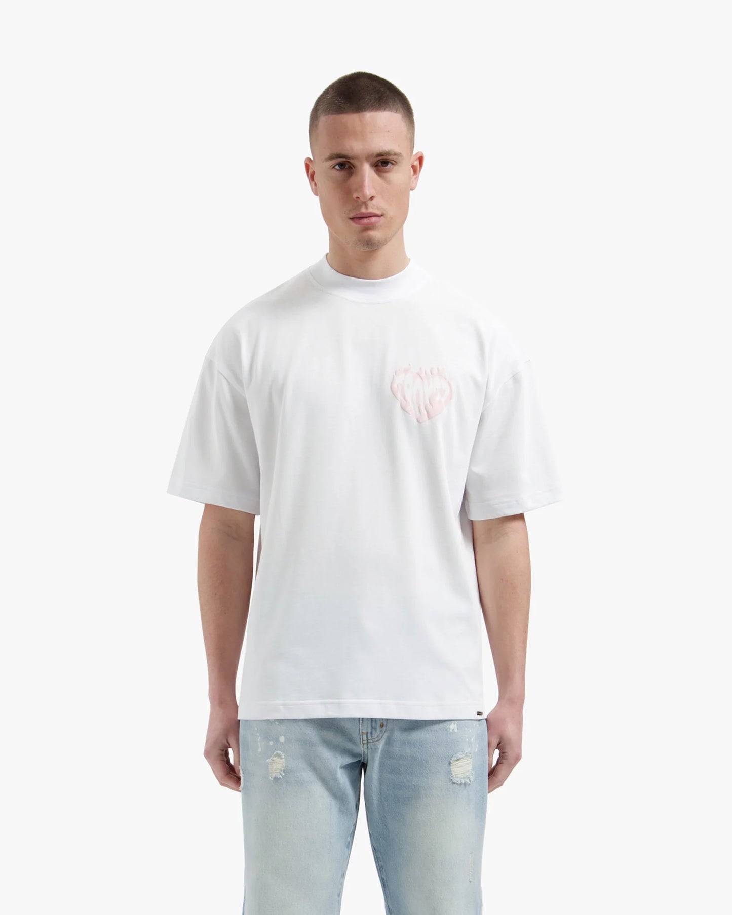 Croyez Heart On Fire T-shirt - White/Pink