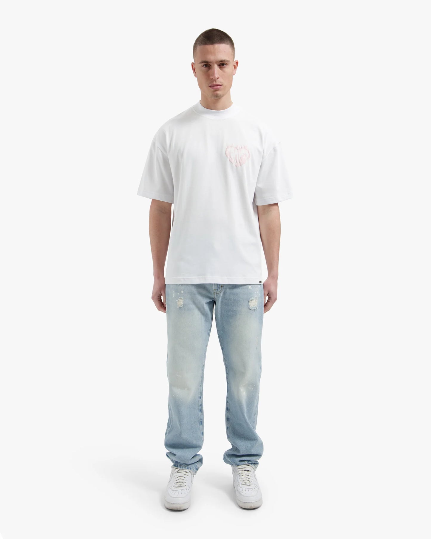 Croyez Heart On Fire T-shirt - White/Pink