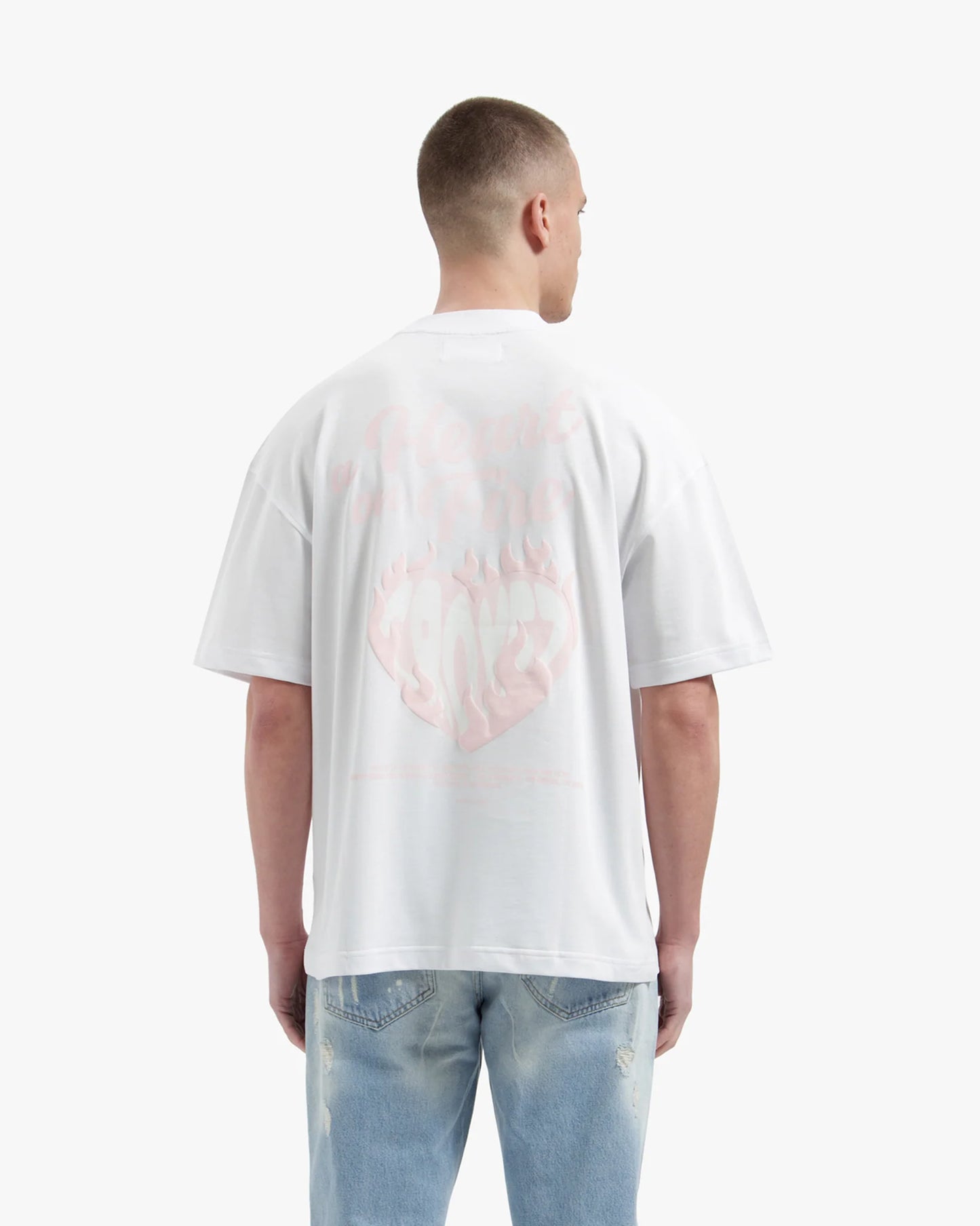 Croyez Heart On Fire T-shirt - White/Pink