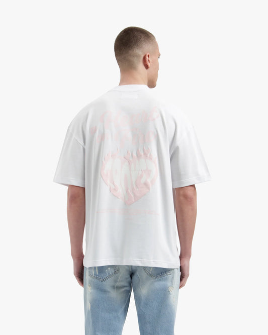 Croyez Heart On Fire T-shirt - White/Pink