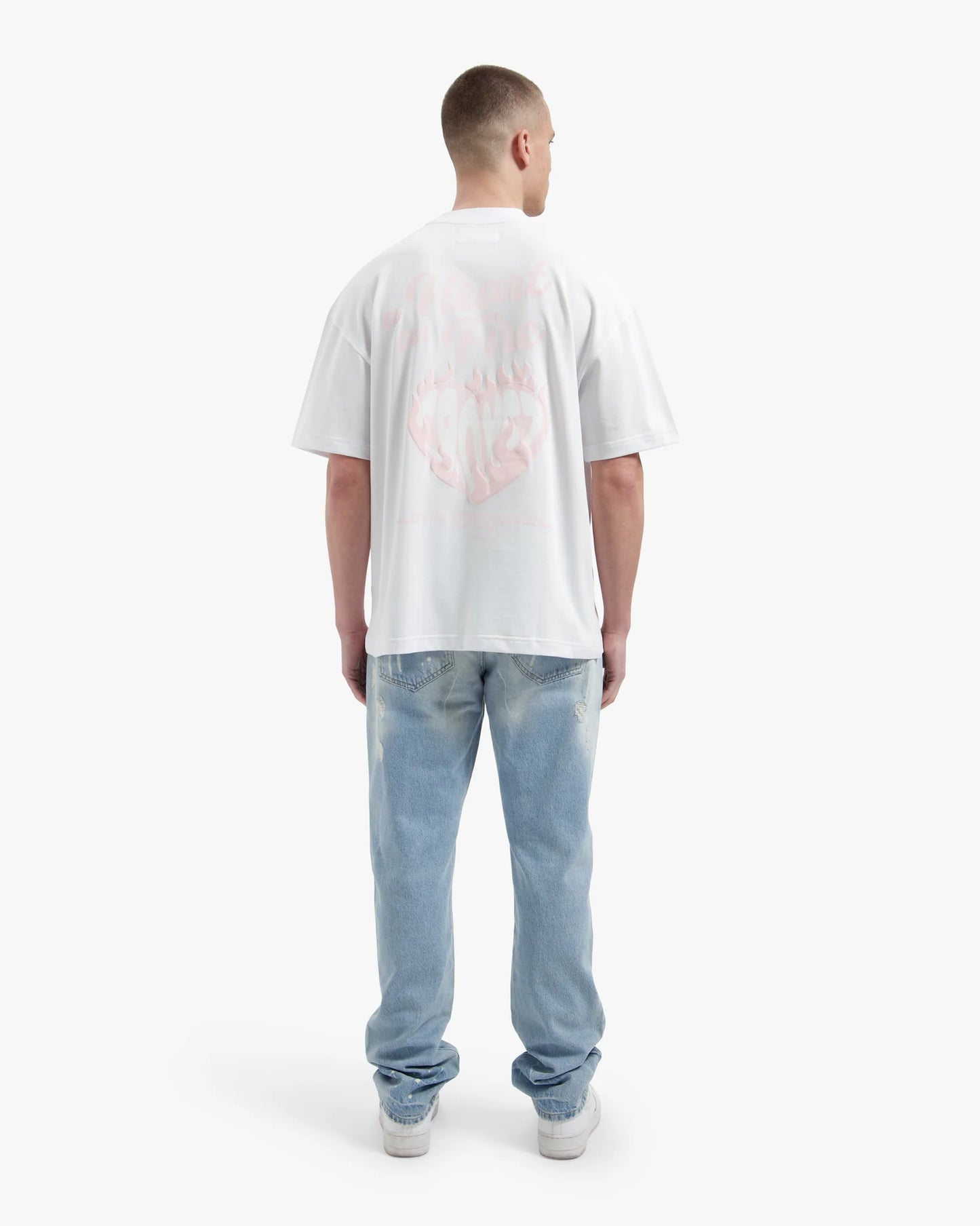 Croyez Heart On Fire T-shirt - White/Pink