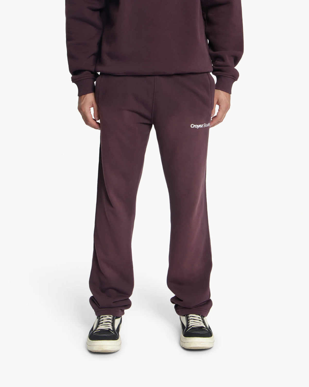 Croyez Studio Faded Straight Leg Sweatpants Raisin Red