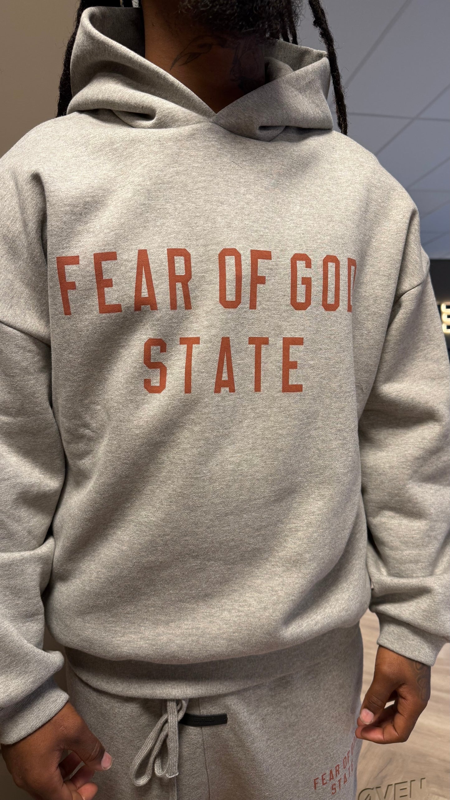 Essentials State Grey Hoodie