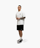 Stretched Mesh Set Loose Fit T-Shirt - White-Black