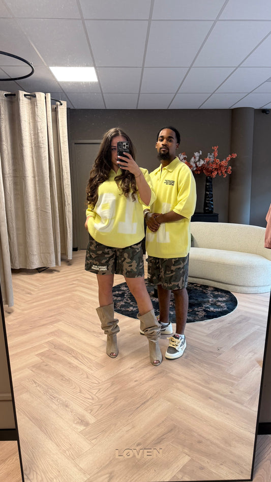 Croyez Nombre Knit Polo - Butter Yellow