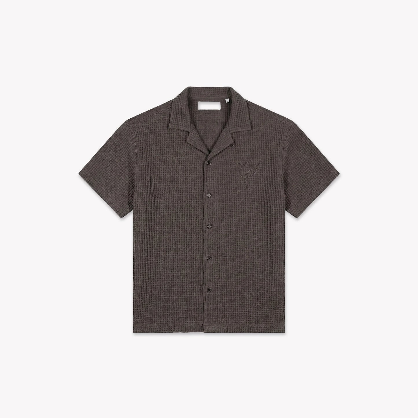 Croyez Initial Waffle Shirt - Washed Brown