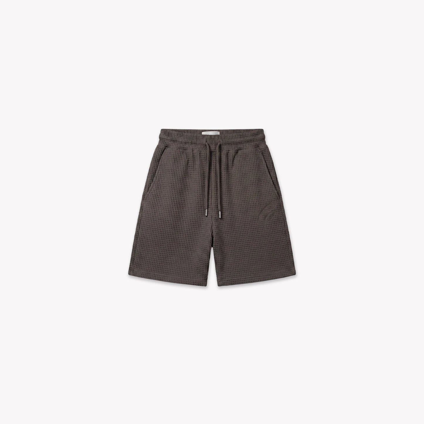 Croyez Initial Waffle Shorts - Washed Brown