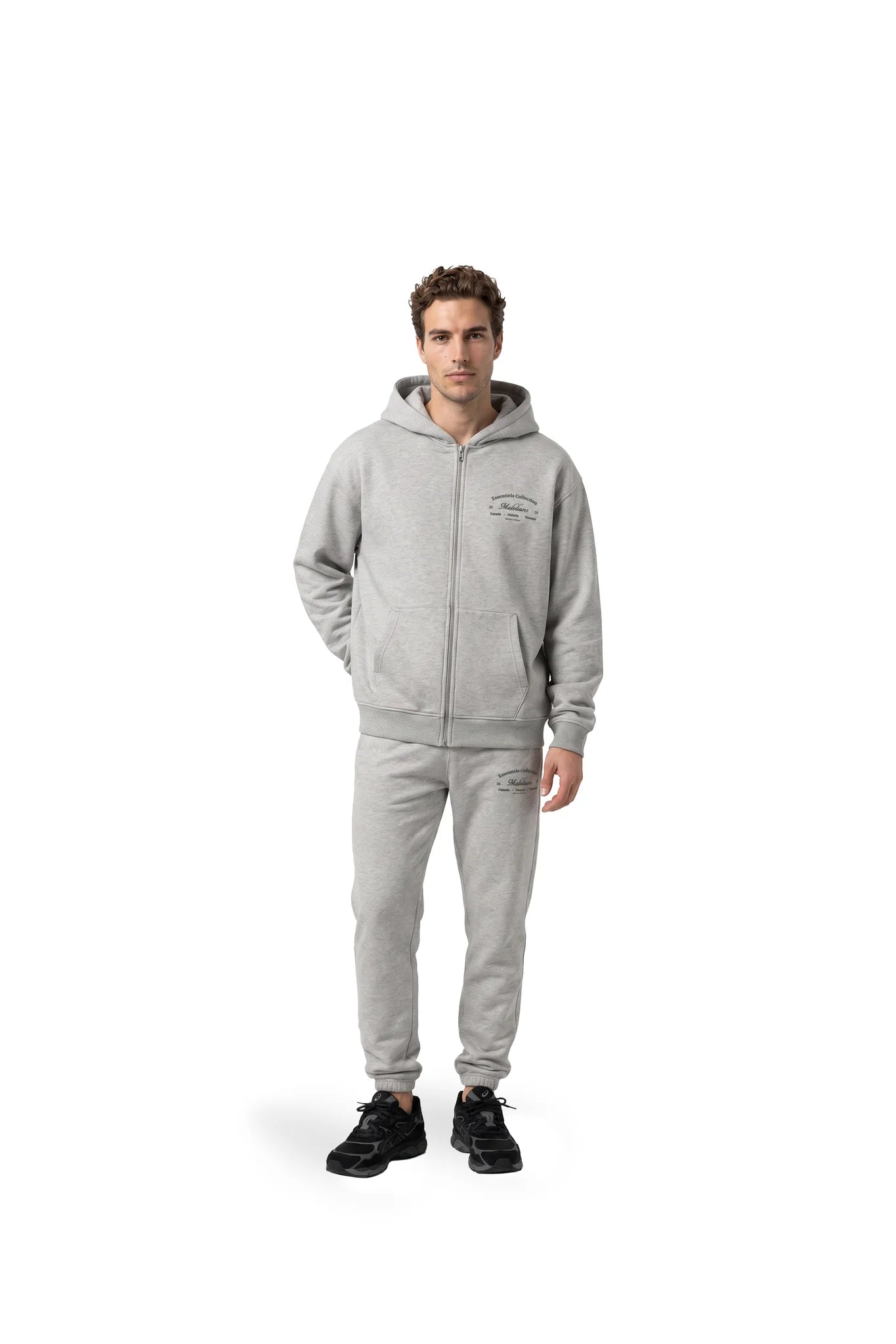 Malelions Men Marina Zip Hoodie Grey Melange