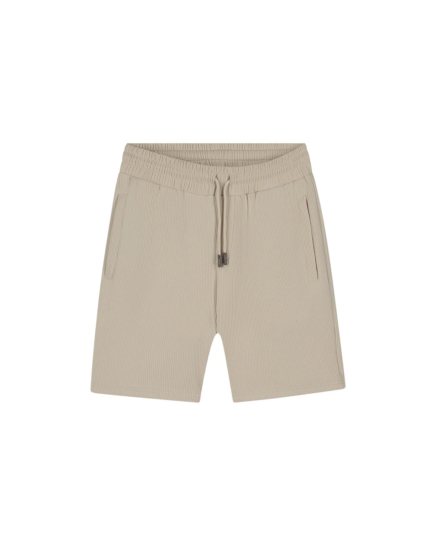 Malelions Men Ribbed Shorts - Light Taupe