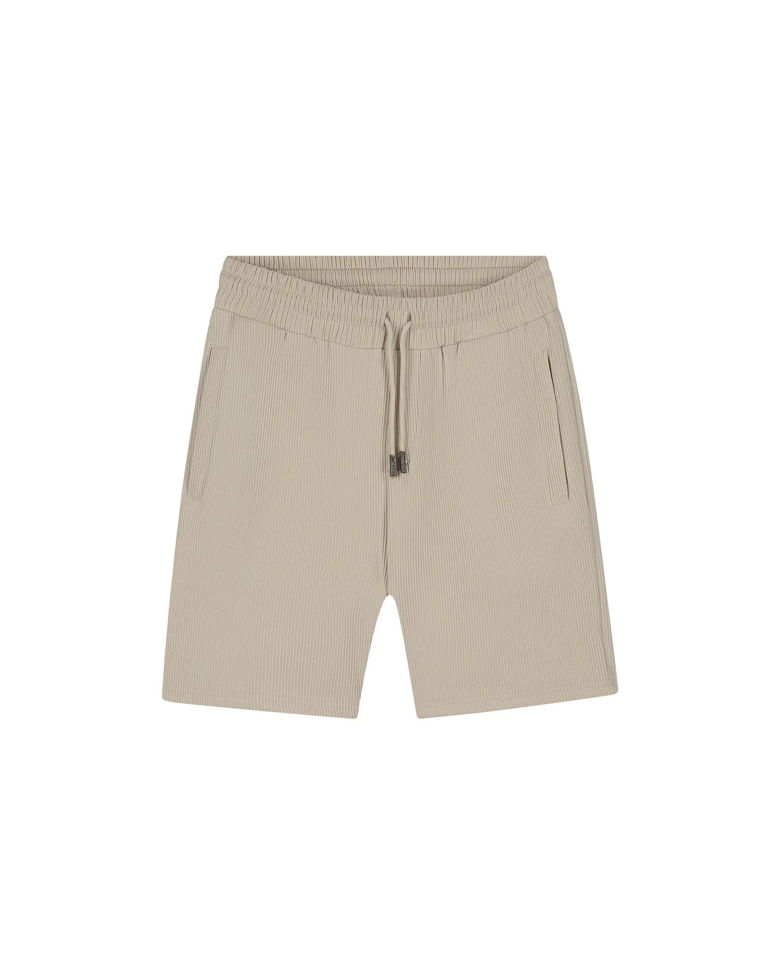 Malelions Men Ribbed Shorts - Light Taupe